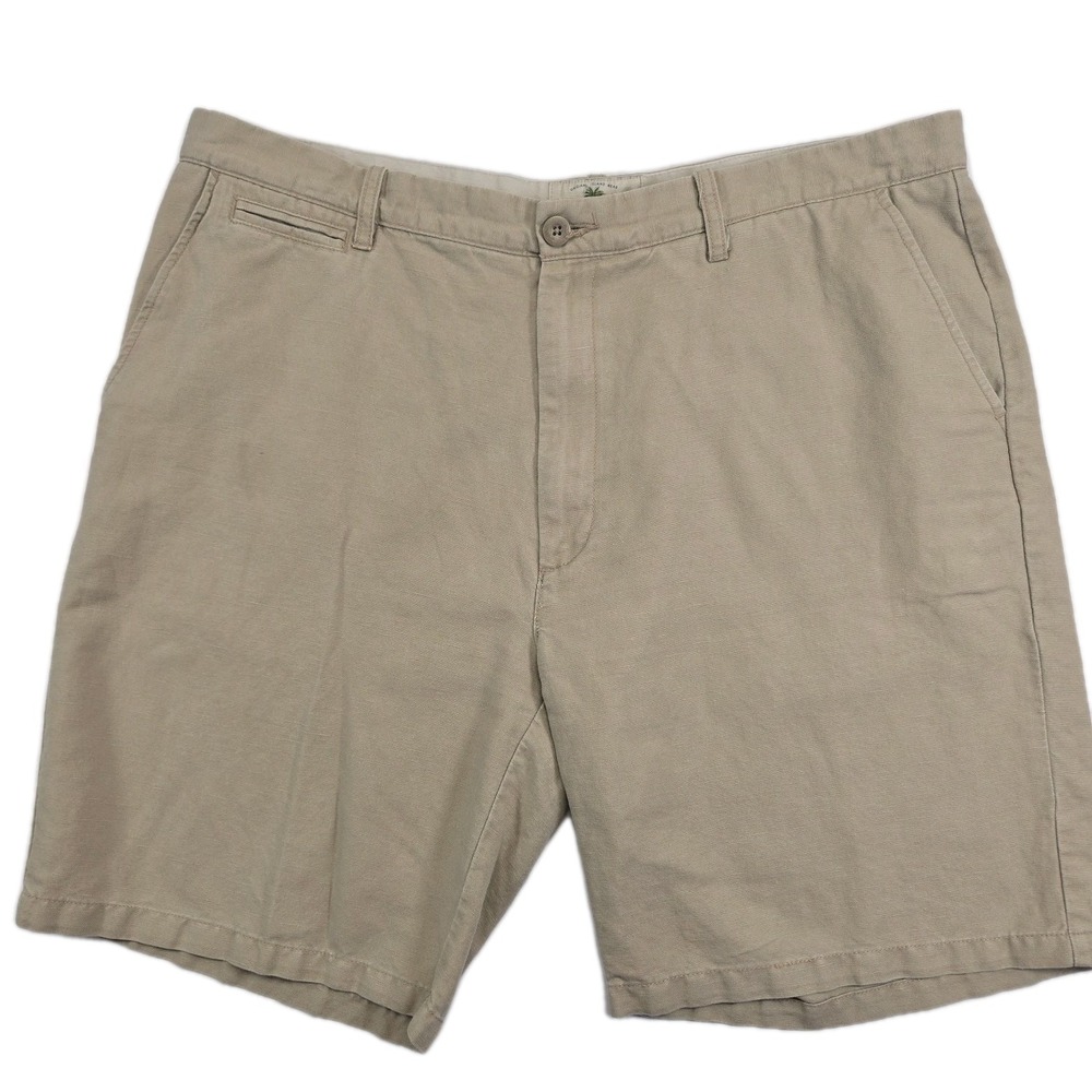 Men's Size 40 Khaki Linen Cotton Blend Island Shores Casual Shorts